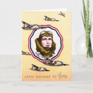 Vintage Military Air Force Birthday Card