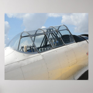 Vintage Military Aircraft Cockpit Poster