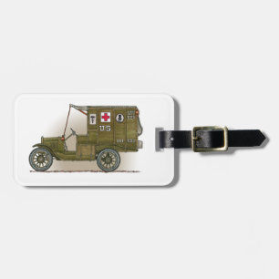 Vintage Military Ambulance luggage tag
