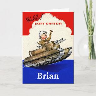 Vintage Military Birthday Card