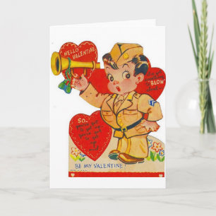 Vintage Military Bugler Valentine's Day Card