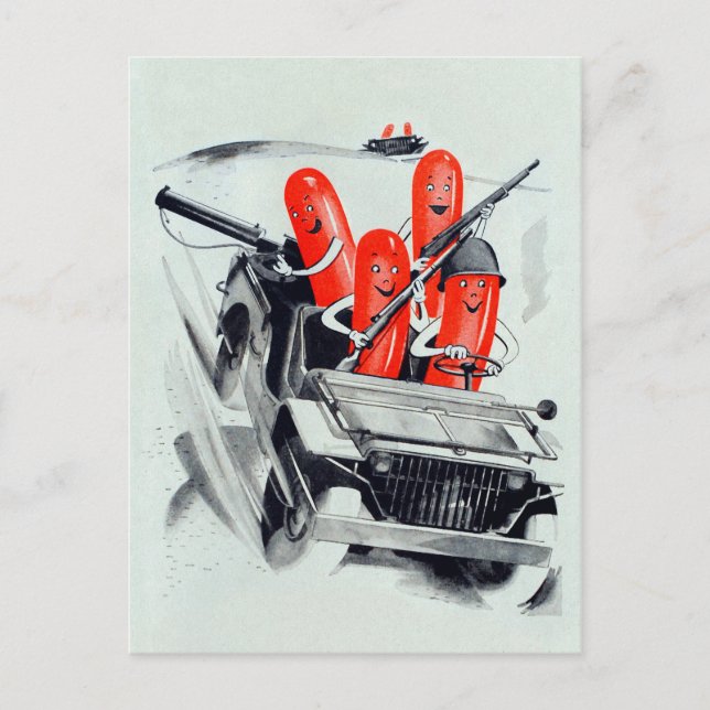 Vintage Military Hotdog Postcard (Front)