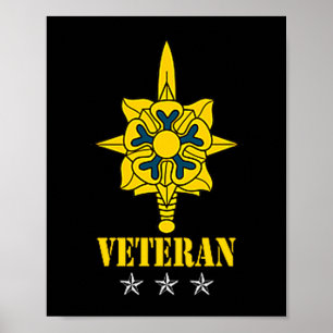 Vintage Military Intelligence Corps Shirt For Men  Poster