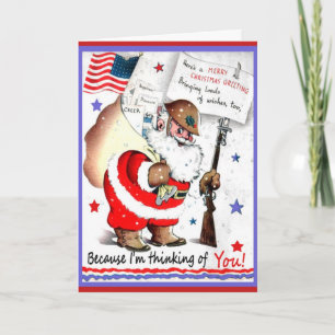 Vintage Military Merry Christmas Card