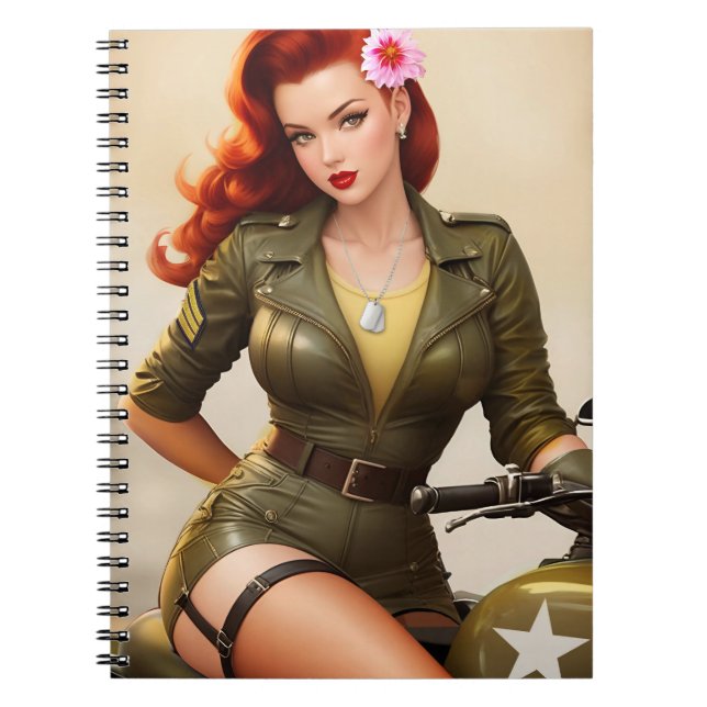 Vintage Military Motorcycle Notebook (Front)