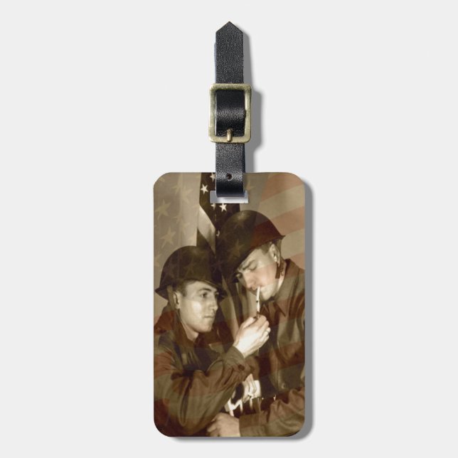 Vintage Military Patriotic Photo - Luggage Tag (Front Vertical)