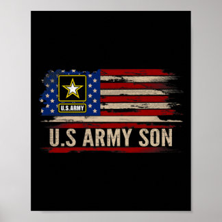 Vintage Military Son With Aamerican Flag Veteran Poster