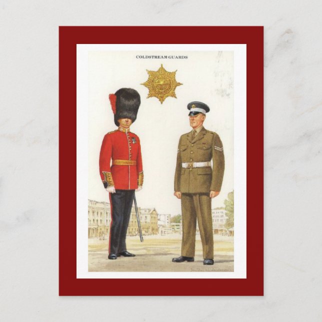 Vintage Military Uniforms, Coldstream Guards Postcard (Front)
