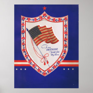 Vintage Military Valentine Poster