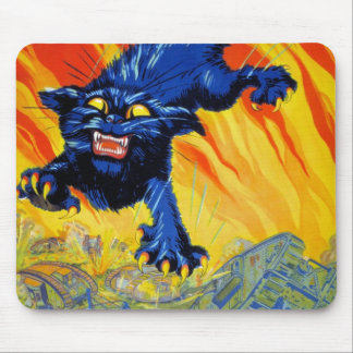 Vintage Military War Recruiting with a Wild Cat Mouse Mat