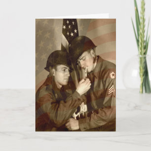 Vintage Military WWII Photo -Veterans Day Greeting Thank You Card