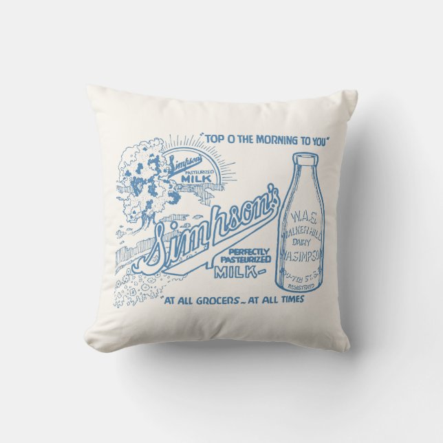 Vintage Milk Advertisement Cushion (Front)