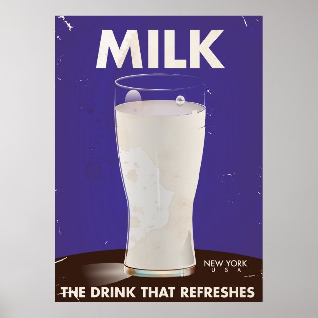 Vintage Milk Advertisement Poster (Front)