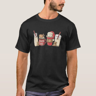 Vintage Milk and Cookies Santa Christmas Coffee La T-Shirt