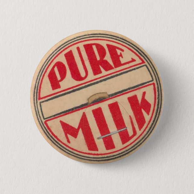 Vintage Milk Bottle Cap Button (Front)