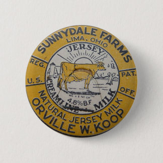 Vintage Milk Bottle Cap Lima Ohio Dairy Sunnydale 6 Cm Round Badge