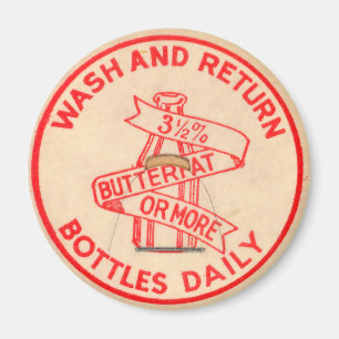 Vintage Milk Bottle Cap Magnet