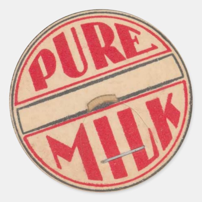 Vintage Milk Bottle Cap Sticker (Front)