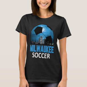 Vintage Milwaukee Cityscape Soccer For Men Women B T-Shirt