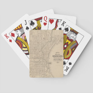 Vintage Milwaukee, Wisconsin Map Playing Cards