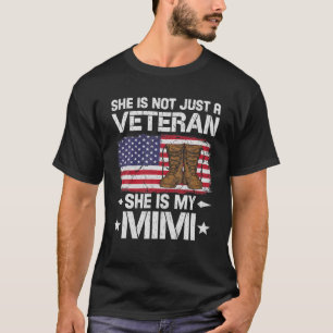 Vintage Mimi Veteran USA Flag 4Th Of July Mothers T-Shirt