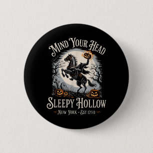 Vintage Mind Head Sleepy Hollow Headless Horseman 6 Cm Round Badge