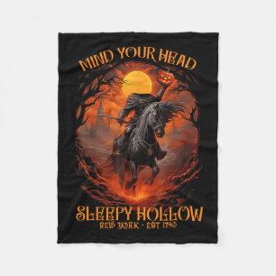 Vintage Mind Your Head Sleepy Hollow Headless Hors Fleece Blanket
