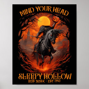 Vintage Mind Your Head Sleepy Hollow Headless Hors Poster