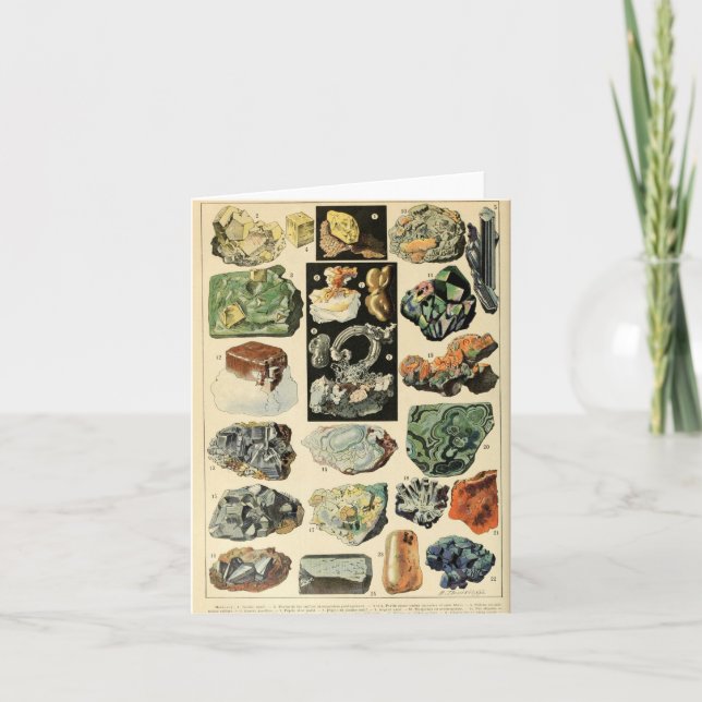 Vintage Minerals Rocks Geology Card (Front)