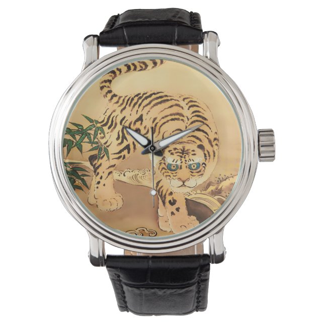Vintage Minhwa Tiger by a Stream Watch (Front)