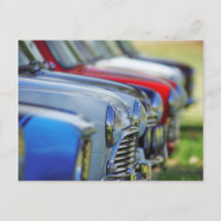 Vintage mini cooper cars automobile postcard