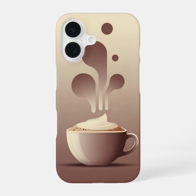 Vintage Minimal Cappuccino iPhone 16 Case (Back)
