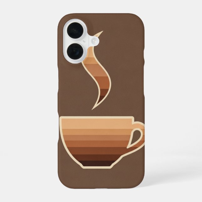 Vintage Minimal Espresso iPhone 16 Case (Back)