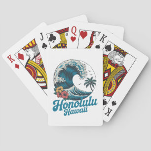 Vintage Minimal Honolulu Hawaii Aloha Travel Playing Cards