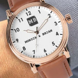 Vintage minimal Monogram couple gift Watch<br><div class="desc">Romantic Couple Gift His and Her name monogram initials Custom name Watches for Business Men and Women Watches Stainless Steel Waterproof a perfect Romantic Couple Gift for Couple. This watches have a beautiful appearance, romantic representative, time is a symbol of witnessing love, is the perfect gift for Valentine's Day, Christmas,...</div>