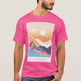 Vintage Minimal Retro Travel Poster As A Stylised  T-Shirt
