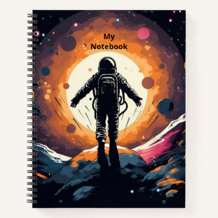 Vintage Minimalist Astronaut Space Adventure Notebook