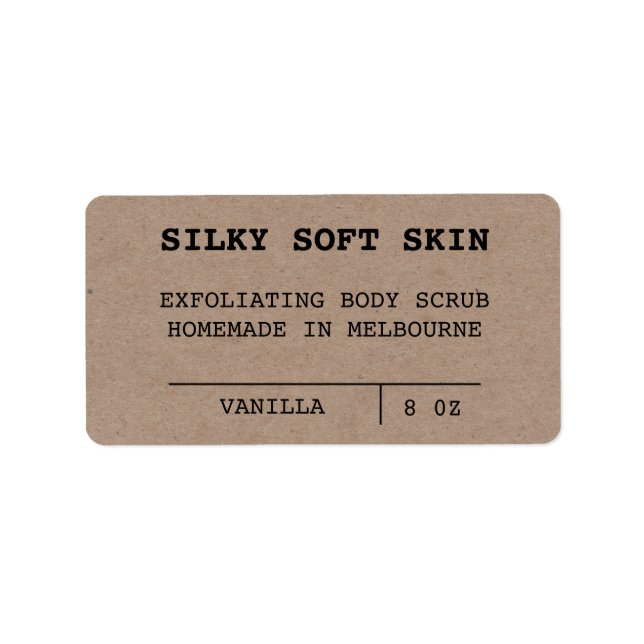 Vintage Minimalist Body Scrub Labels (Front)