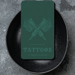 Vintage Minimalist Green Monochrome Tattoo Artist Business Card<br><div class="desc">Introducing the Vintage Minimalist Green Monochrome Tattoo Artist Business Card, a perfect blend of bold professionalism and timeless style. Designed for discerning tattoo artists, this card features a sleek, minimalist design that ensures your contact information stands out. The rich green monochrome palette exudes a sense of calm and sophistication, making...</div>