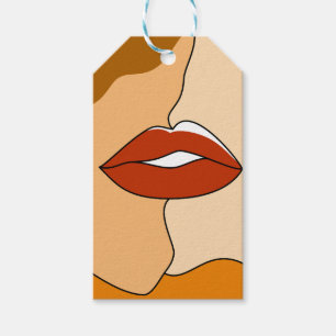 Vintage  Minimalist Kissing Couple Abstract Gift Tags