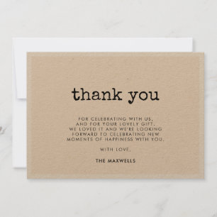 Vintage minimalist typewriter Baby shower Thank You Card