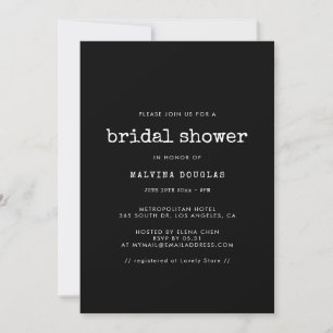 Vintage minimalist typewriter Bridal shower Invitation