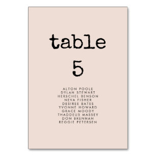 Vintage minimalist typewriter seating chart cards