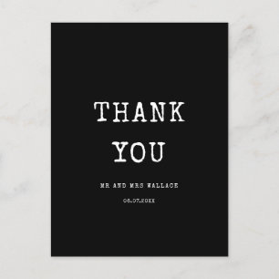 Vintage minimalist typewriter Thank you Postcard