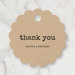 Vintage minimalist typewriter wedding favour tags