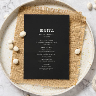 Vintage minimalist typewriter wedding menu