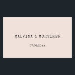 Vintage minimalist typewriter wedding rectangular sticker<br><div class="desc">A minimalist and vintage design for your wedding stationery: choose this retro yet modern wedding suite,  with a typewriter font. Fully customisable,  for the lovers of simplicity.</div>