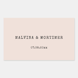 Vintage minimalist typewriter wedding rectangular sticker