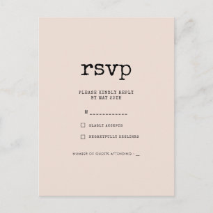 Vintage minimalist typewriter wedding RSVP Postcard
