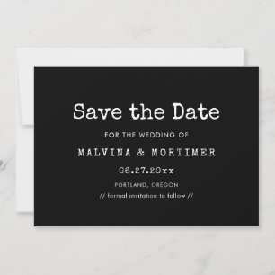 Vintage minimalist typewriter wedding save the date